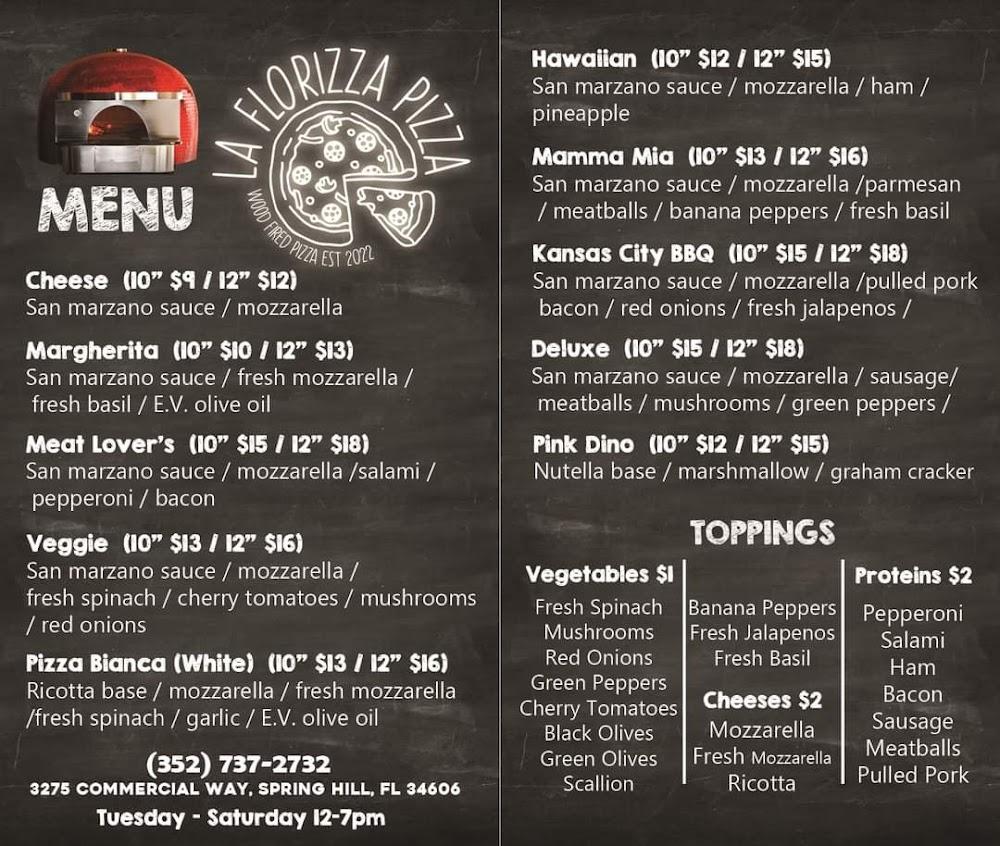 La Florizza Pizza Menu image 1